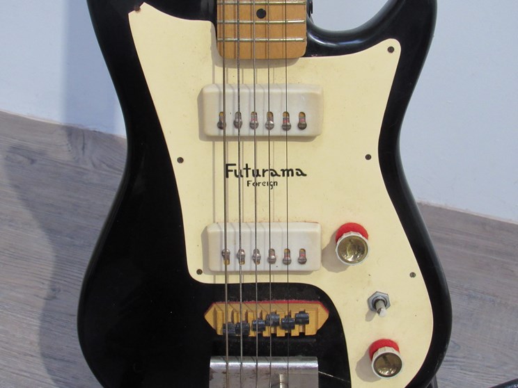A circa 1961/62 Futurama 3 electric guitar with tremolo arm, case and original lead, - Image 2 of 2