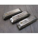 Three Huang Silvertone Deluxe harmonicas in Db,