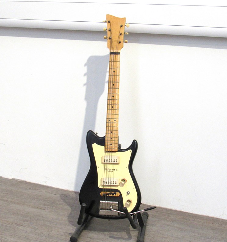 A circa 1961/62 Futurama 3 electric guitar with tremolo arm, case and original lead,