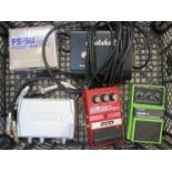 A quantity of pedals including DOD FX55B Supra Distortion and ODR-1 Natural Overdrive etc