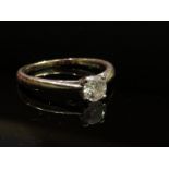 A diamond solitaire ring, .50ct approx, stamped 9k, size Q, 2.