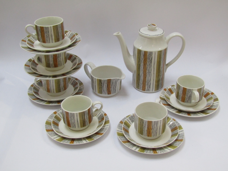 A Midwinter part coffee service in the Sienna pattern