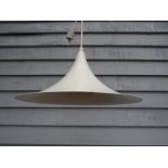 A Danish flared ceiling light in white