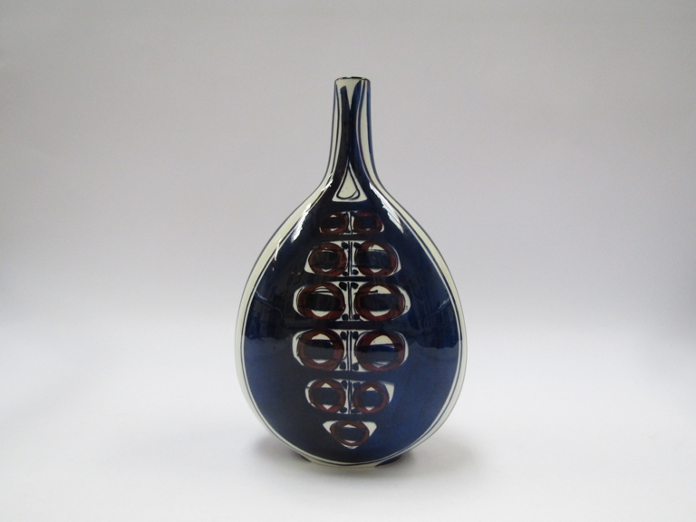 A Royal Copenhagen Pottery Danish "Eye" design Faience vase designed by Inge-Lise Koefoed Tenera. - Image 2 of 3