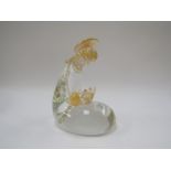 A glass figure of Madonna and child in clear glass and gold foil inclusions circa 1950/70's