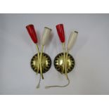 A pair of 1950's Italian tulip form wall lights