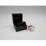 Georg Jensen silver three bar ARIA range ring,