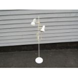 A white finish standard lamp with twin adjustable spots