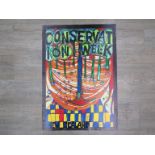 1974 poster for New Zealand Conservation week with artwork by Friedensresch Hundertwasser,