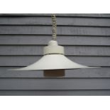 A Danish three tiered ceiling light in ivory white,