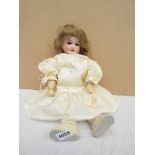 A bisque headed and composition body jointed doll, Armand Marseille,