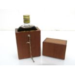 Bell's Whisky half bottle in wooden case with key (bottle stuck)