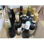 Ten bottles of various white wines including Sauvignon Blanc,