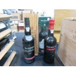 Fonseca Bin No 27 Port in pine case, 1992 Graham's LBV Port, Warre's Warrior Special Reserve Port,