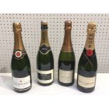 Four bottles of Champagne Brut including Moutard, Moët & Chandon,