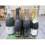 Seven bottles of various Champagne including Marc Hebraut, Pol Roger magnum,