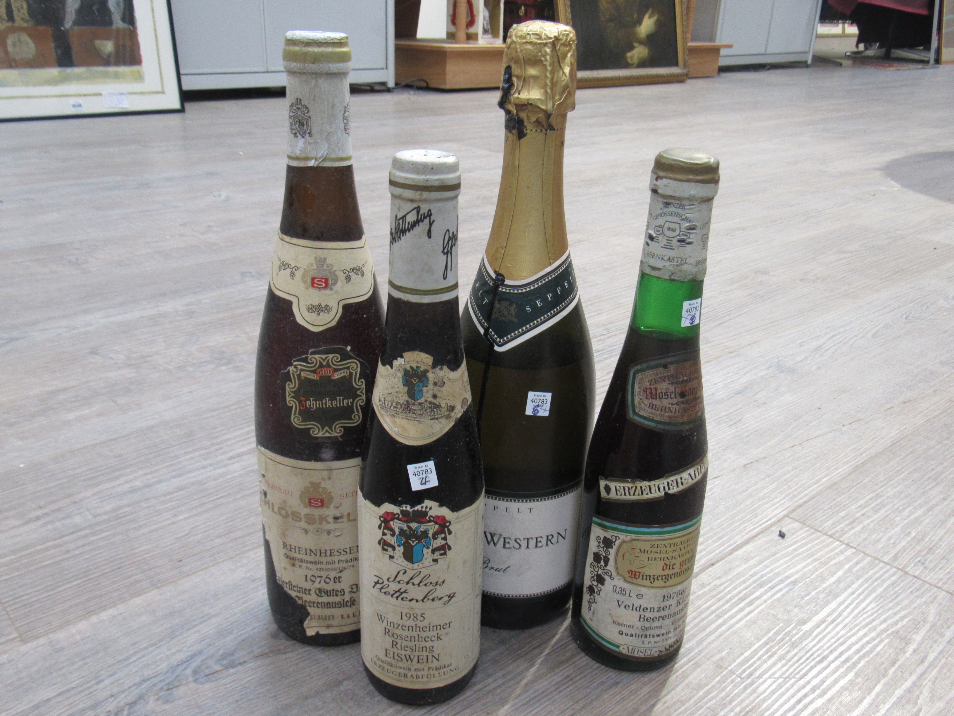 1976 Rheinhessen Schlosskellerei, 1976 Veldenzer Kirchberg Beerenauslese half bottle,