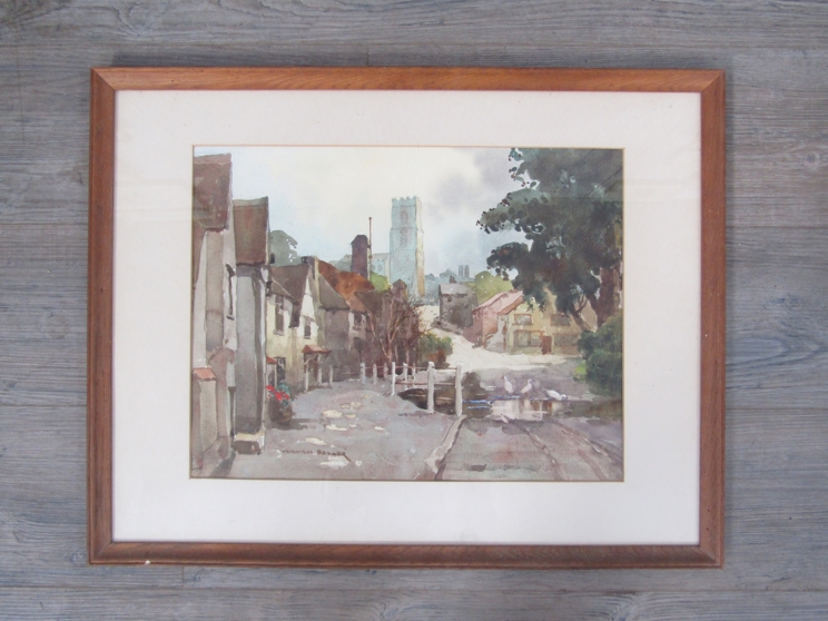 WILLIAM ROGER BENNER (1884-1964): A framed and glazed watercolour, Kersey, Suffolk,