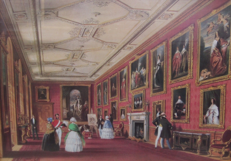 A set of six framed and glazed prints of the rooms at Windsor Castle, after J. Nash C.