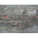 Attributed to Edward Seago (1910-1974) A framed and glazed watercolour entitled 'Blakeney,