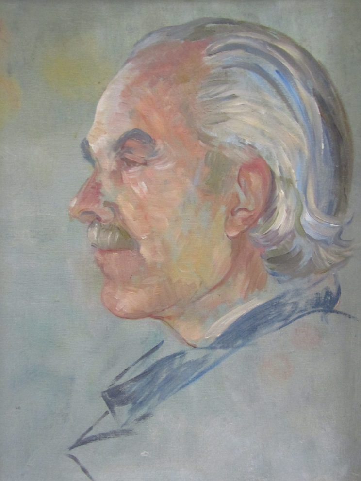 ETHEL KEANE (1912-2005): A framed oil on board, portrait of Cavendish Morton. Signed verso. 44.