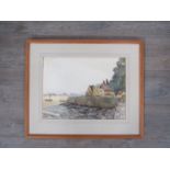 WILLIAM ROGER BENNER (1884-1964): A framed and glazed watercolour, coastal harbour scene.