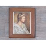 An oak framed watercolour "Portrait of a Lady" 30 x 23.