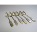 A set of six "Captain's" silver tablespoons engraved "Rob Kleyenstüber Swrn Ships Broker