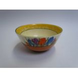 A Clarice Cliff Bizarre "Crocus" pattern bowl,