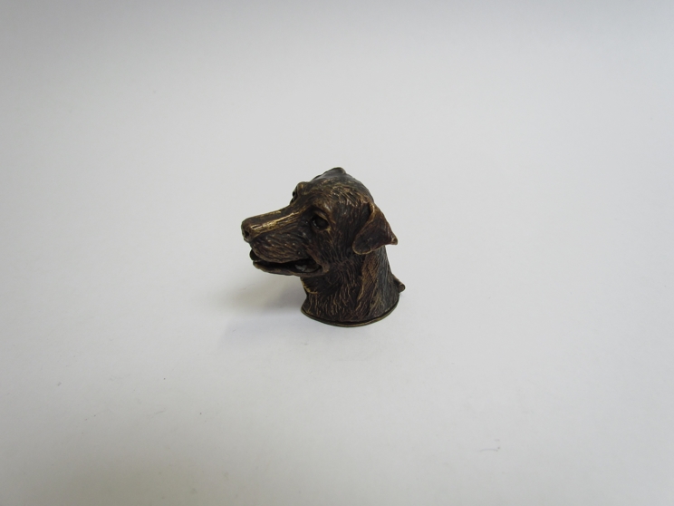 A brass pattenated vesta case in the form of a dogs head, - Image 2 of 3