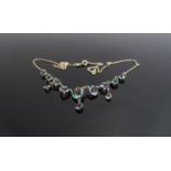 An early 20th Century rainbow crystal drop necklace