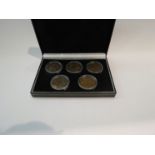 The Five Emergency Issue Pennies of King George V 1912-1919 in capsules with box and certificate