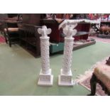 A pair of Royal Doulton column form table lamps of large proportions, circa 1970's,