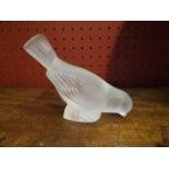 A Lalique figure of a sparrow, etched "Lalique, France" to base,