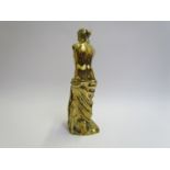 A Continental brass figure of the Venus de Milo, marked sauvage to base,