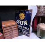 A "Sun Insurance" enamel sign 77cm x 58cm,
