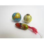 Novelty sewing items including world globe,