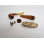 A 9ct gold banded cheroot holder,