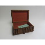 A Victorian inlaid Tunbridge crafted Italian olive wood jewellery box with secret panel to hide the