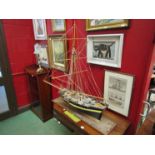 A model of a schooner ship