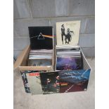 Two boxes of mostly 1970's/80's LPs including Pink Flloyd, Tangerine Dream, Jethro Tull,