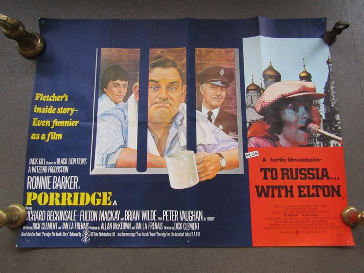 Three UK quad film posters 'What's up Doc' 'Porridge/To Russia with Elton' and 'I'm Alright Jack/ - Image 2 of 3