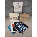 A collection of LP's including Bob Dylan, The Band,