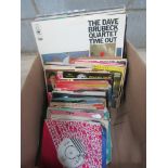 A collection of mostly jazz LPs and singles