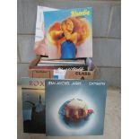 A box of assorted LP's and 12" singles