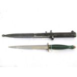 A Swedish 1896 pattern bayonet with scabbard together with a Fairbairn Sykes style dagger with