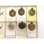 A collection of Scottish regiment badges including The Highland Regiment,