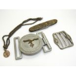 A Luftwaffe style alloy brocade belt buckle,