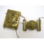 A Victorian brass shoulder belt plate to the 18th Foot (Royal Irish Regiment),
