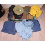 A quantity of US military clothing including WWII army shirt and trousers,